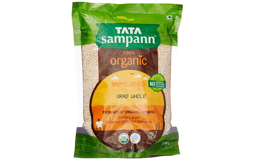 Tata Sampann Organic Unpolished Urad Whole   Pack  500 grams